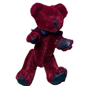 Boyds Bear Jointed Mini Bear Burgundy Plush 3" Vintage Tiny Treasure